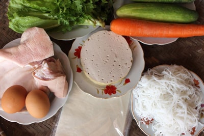 Nguyên liệu làm món nem cuốn 